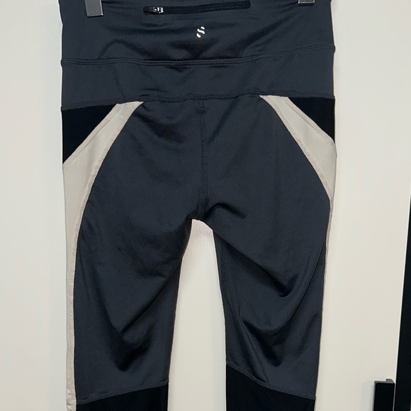 Women's High-Waisted Leggings - US S - Grey - Cream - H&M - Picture 4 of 8